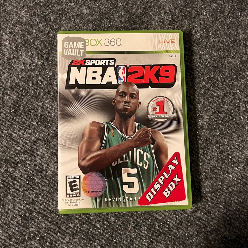 NBA 2K9 Xbox 360 2K Sports Kevin Garnett Basketball Video Game Display Box Case